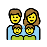 Familia: hombre, mujer, niño, niño - OpenMoji
