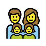 Familia: hombre, mujer, niña, niña - OpenMoji
