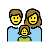 Familia: hombre, mujer, niña - OpenMoji