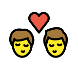 Beso: hombre y hombre - OpenMoji