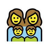 Familia: mujer, mujer, niño, niño - OpenMoji