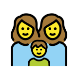 Familia: mujer, mujer, niño - OpenMoji