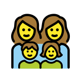 Familia: mujer, mujer, niña, niño - OpenMoji