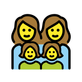Familia: mujer, mujer, niña, niña - OpenMoji