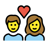 Pareja enamorada: mujer y hombre - OpenMoji
