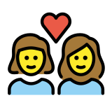 Pareja enamorada: mujer y mujer - OpenMoji