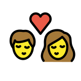 Beso: mujer y hombre - OpenMoji