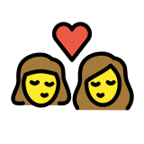 Beso: mujer y mujer - OpenMoji