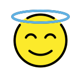 Cara sonriendo con aureola - OpenMoji