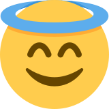 Cara sonriendo con aureola - Twitter / X