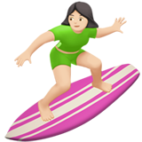 mujer haciendo surf: tono de piel claro