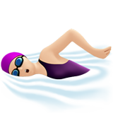 mujer nadando: tono de piel claro