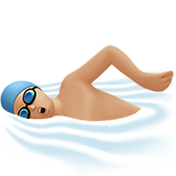 hombre nadando: tono de piel claro medio