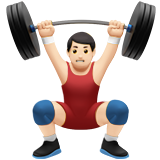 hombre levantando pesas: tono de piel claro