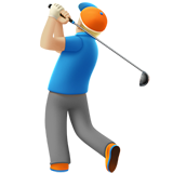 hombre jugando al golf: tono de piel claro medio
