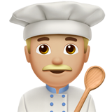 chef hombre: tono de piel claro medio