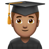 estudiante hombre: tono de piel medio