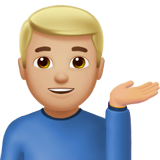 empleado de mostrador de información: tono de piel claro medio