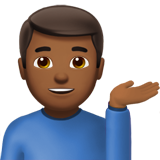 empleado de mostrador de información: tono de piel oscuro medio