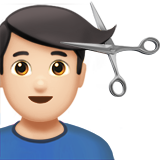 hombre cortándose el pelo: tono de piel claro