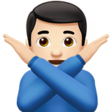 hombre haciendo el gesto de "no": tono de piel claro