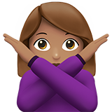 mujer haciendo el gesto de "no": tono de piel medio