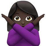 mujer haciendo el gesto de "no": tono de piel oscuro