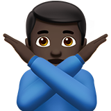 hombre haciendo el gesto de "no": tono de piel oscuro