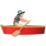 hombre remando en un bote: tono de piel claro