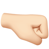 puño hacia la derecha: tono de piel claro