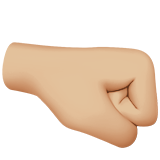 puño hacia la derecha: tono de piel claro medio