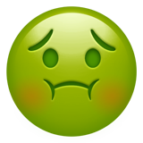 Emoticono verde a punto de vomitar