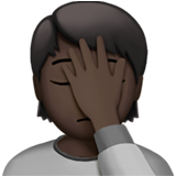 persona con la mano en la frente: tono de piel oscuro