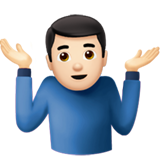 hombre encogido de hombros: tono de piel claro