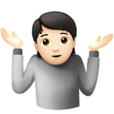 persona encogida de hombros: tono de piel claro