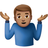 hombre encogido de hombros: tono de piel medio