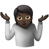 persona encogida de hombros: tono de piel oscuro