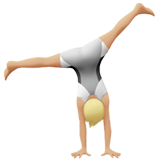 persona haciendo voltereta lateral: tono de piel claro medio