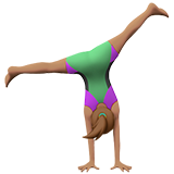 mujer dando una voltereta lateral: tono de piel medio