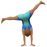 hombre dando una voltereta lateral: tono de piel medio