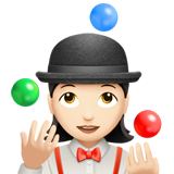 mujer haciendo malabares: tono de piel claro