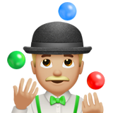 hombre haciendo malabares: tono de piel claro medio