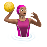 mujer jugando al waterpolo: tono de piel medio