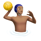 hombre jugando al waterpolo: tono de piel medio