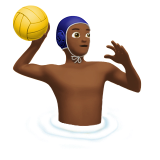hombre jugando al waterpolo: tono de piel oscuro medio