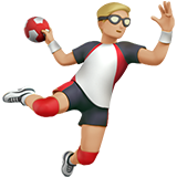 hombre jugando al balonmano: tono de piel claro medio