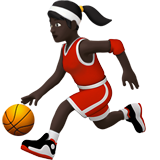 mujer botando un balón: tono de piel oscuro