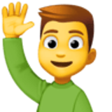 Hombre con la mano levantada - Facebook