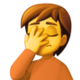 Persona con la mano en la frente - Facebook