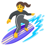 Mujer haciendo surf - Noto Color Emoji